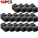 1-24Pcs CAT6A RJ45 Inline Coupler Keystone Jack RJ45 Cat6 CAT5E Straight-Through Keystone Module Extender Adapter Couplers Plugs