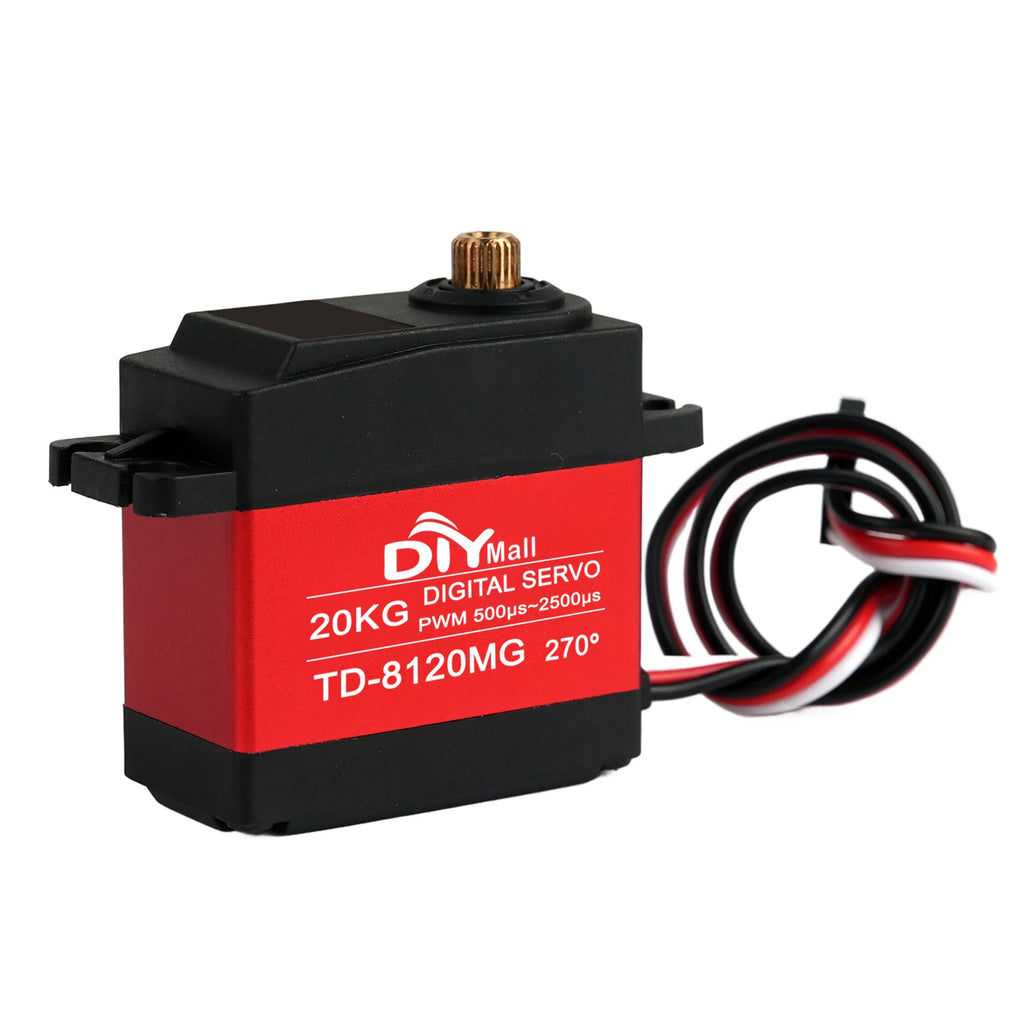 Digital Servo 20kg Waterproof Metal Gear High Torque 180/270/360 Angle For RC Car Remote Control Car Model Vehicle Toy TD-8120MG