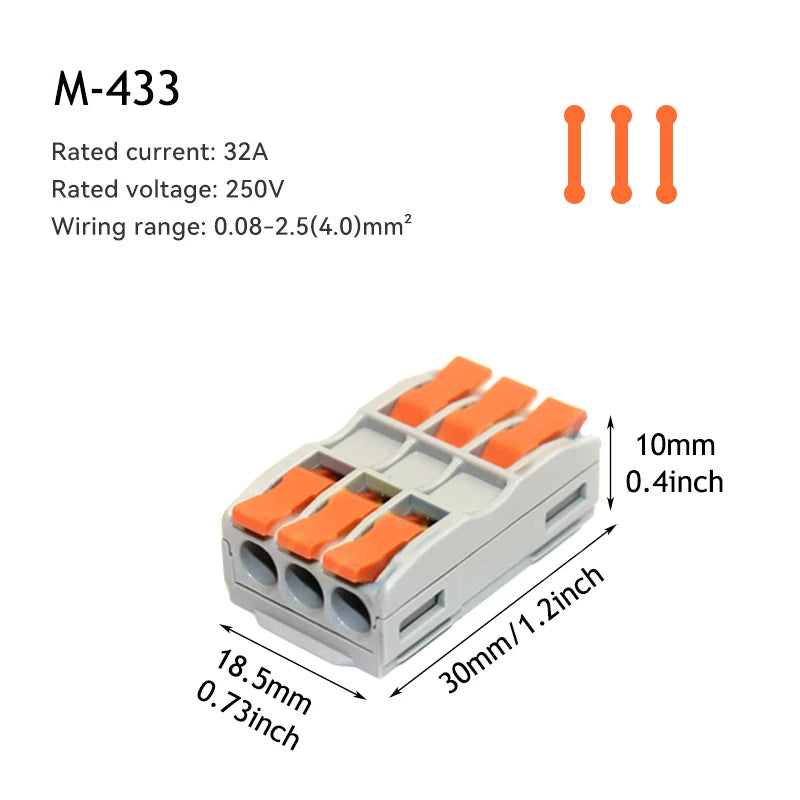 10/50pcs Wire Connector Spliceable Hard Wire Direct Insertion Multi Input And Multi Output Fast Wiring Terminal Block