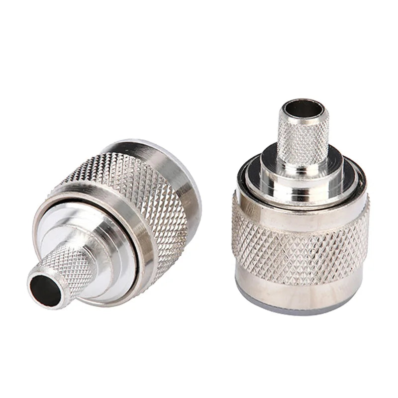 Nut Crimp L16 N RG59 LMR240 CNT240 Cable Plug RF Coaxial Straight Brass Nickel Connector