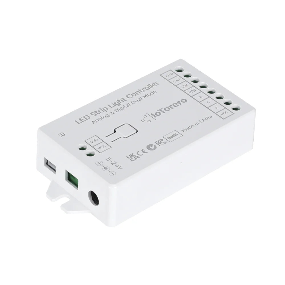 IoTorero WLED PWM RGBCCT & Addressable Dul Mode Strip Controller Works With Home Assistant