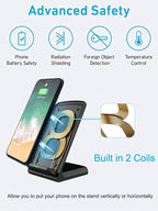 30W  Wireless Charger Stand For IPhone17 16 15 14 13 12 Pro Max 11 XS XR X 8 Samsung S23 S22 Type C Fast Charging Dock Station