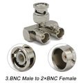 BNC Male To 2×BNC Female  Adapter Q9 BNC Type to Dual BNC Female 3 Way Audio Splitter Tee Type RF Coax Connector BNC-JKK