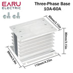 1Pcs 10A-200A New Single Phase Three Phase Solid State Relay Module Heat Sink SSR DA AA DD Aluminum Fins Radiator Din Rail Mount