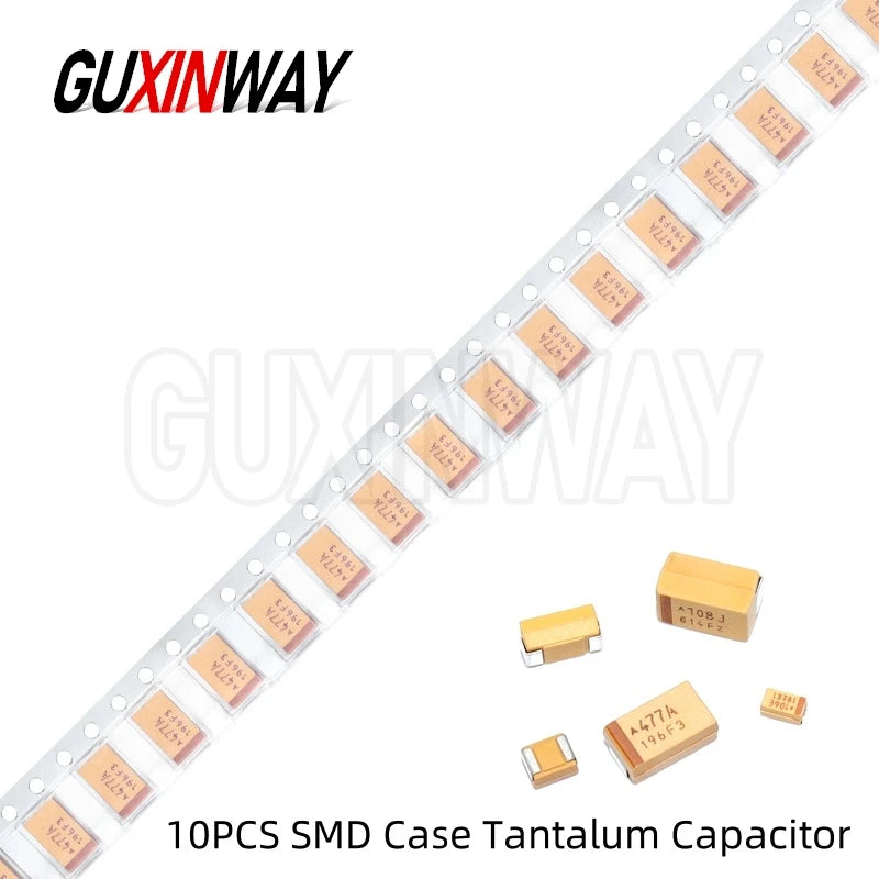 10PCS ABCDE SMD Case Tantalum Capacitor 6.3v 10v 16v 25v 35v 50v 0.1UF 0.22UF 0.33UF 0.47UF 1UF 2.2UF 3.3UF 4.7UF 10UF 22UF 47UF