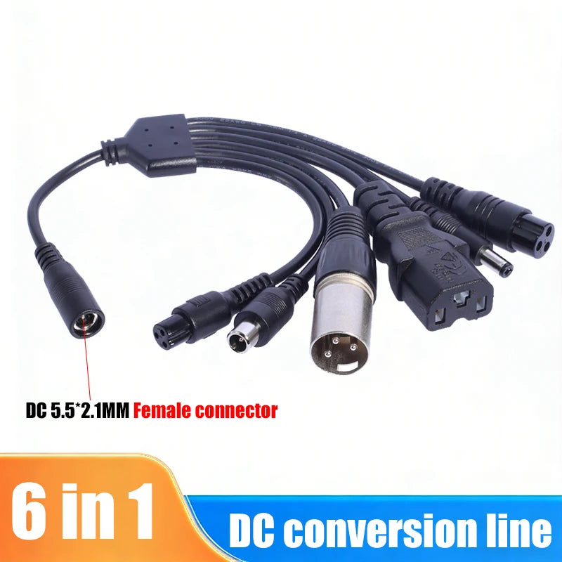 DC 5.5 × 2.1mm Female Conversion Cable DC to 3pin XLR/GX12 GX16 Aviation/Xiaomi Connector Car Battery Charger Adapter Cables