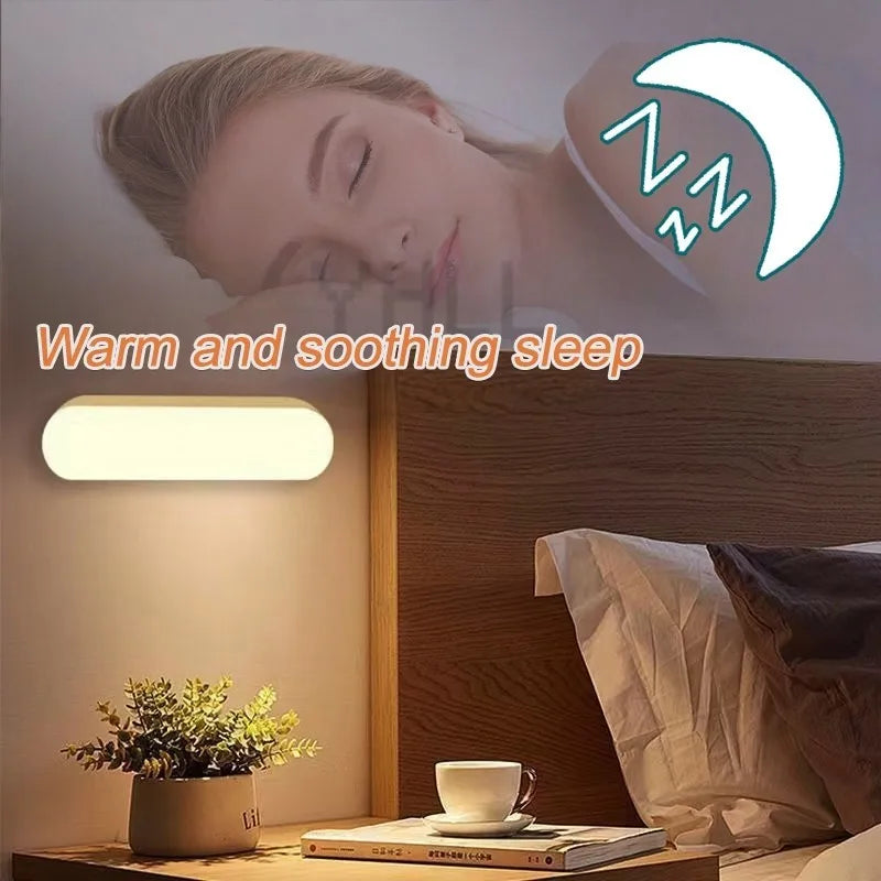 Night Lights Wireless LED Motion Sensor Lamp USB Rechargeable Magnetic For Wardrobe Room Closet Kitchen Aisle Tube Detector Bulb