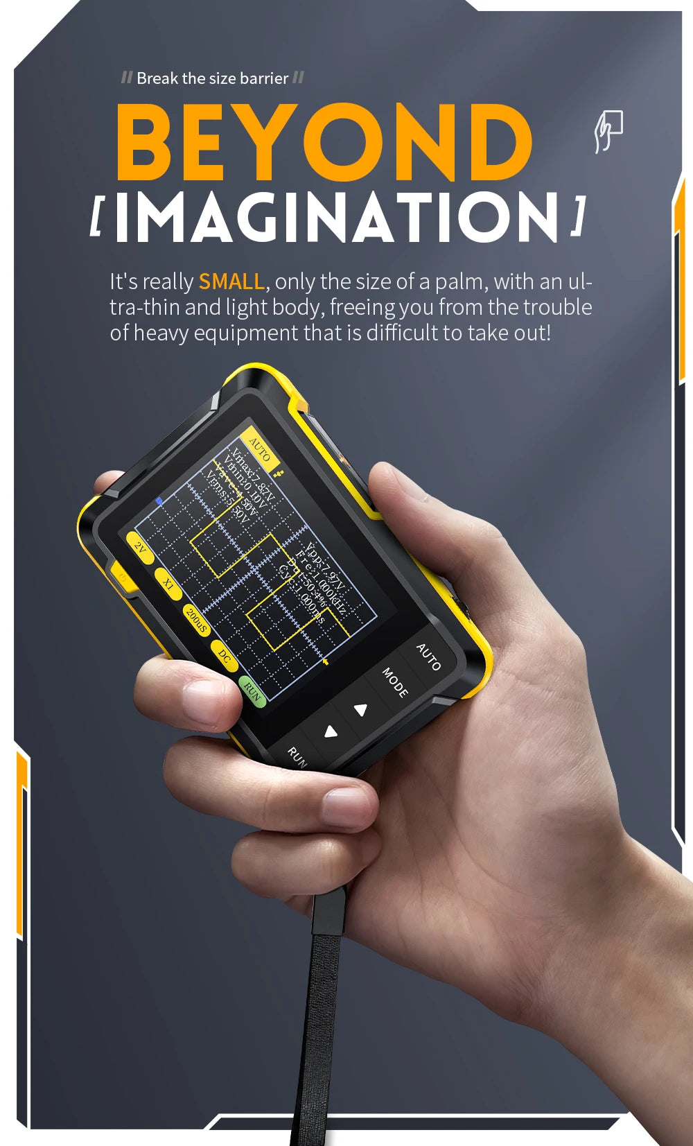 FNIRSI DSO152 TC3 Handheld Digital Oscilloscope With 200KHz/500kHz Bandwidth Supporting LCR Detection Signal Generator PWM Outpu