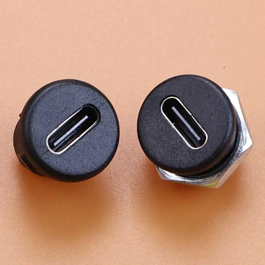 6Pin Type-C USB Waterproof Connector USB-C Direct Compression Welding Wire Type Female Socket Charging Port Tail Plug Interface