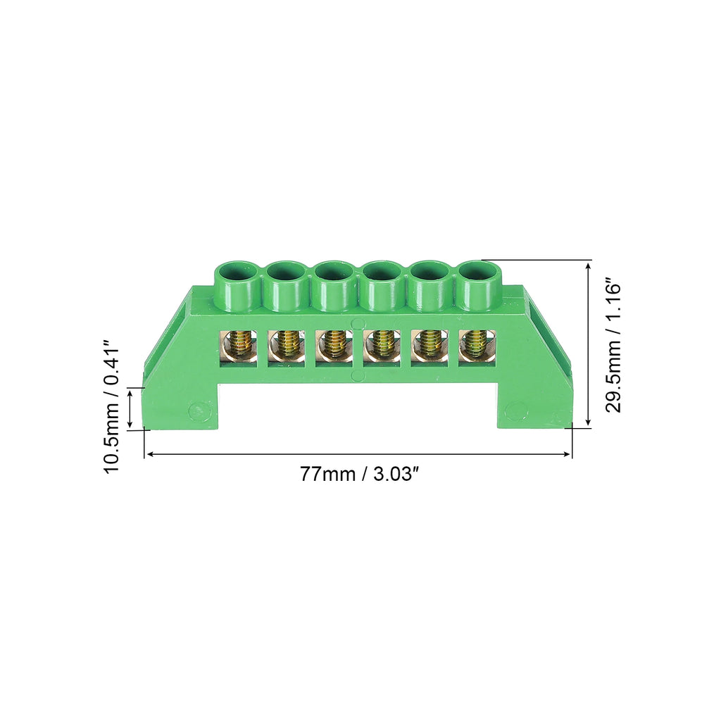 1/2Pcs 4/6/8/10/12 Positions Terminal Block Connector Strip Brass Zero Line Ground Bar Electrical Distribution Wire Screw Termin