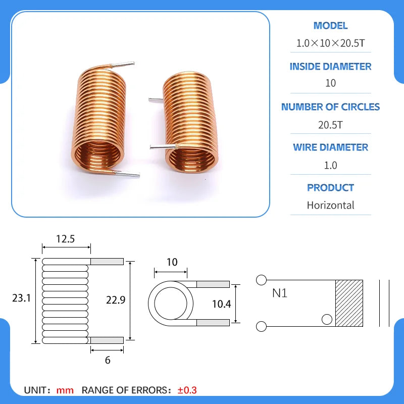 hollow inductor coil inductor copper wire  full specifications