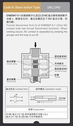 CNTD C4N-4167N Limit Switch IP67 Waterproof Coil Spring Type 3N Low Actuation Force 1NC 1NO Slow Action Forced Disconnect