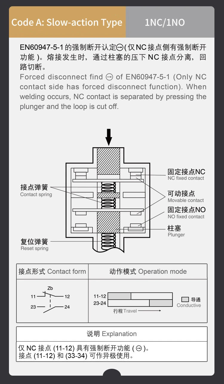 CNTD C4N-4167N Limit Switch IP67 Waterproof Coil Spring Type 3N Low Actuation Force 1NC 1NO Slow Action Forced Disconnect