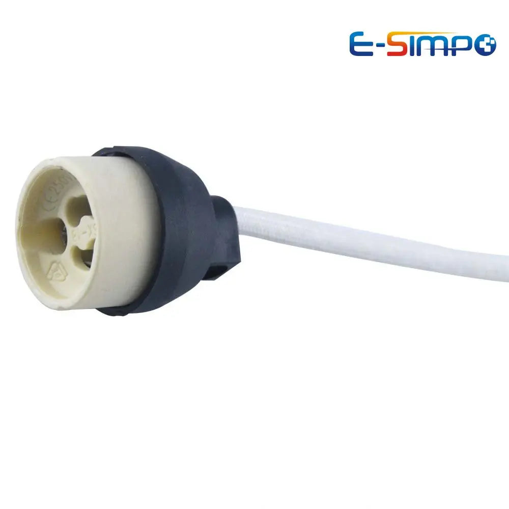 GU10 Ceramic LED Halogen Spot Lamp Bulb Holder Base European Standard VDE High Temperature Resistant Bayonet 18cm Light Socket