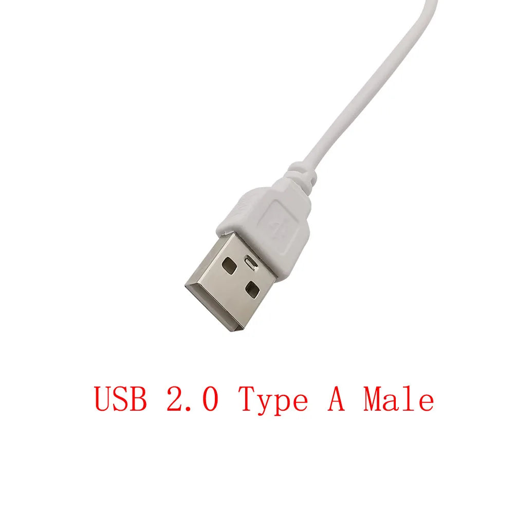 DC 5V USB 2.0 Type A Male Plug to 3.5mm x 1.35mm Male Plugs Elbow DC Power Charging Wire Cable USB Charge Cord Connector White