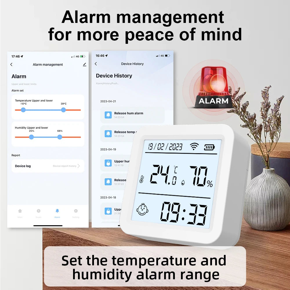 Tuya WIFI Temperature and Humidity Sensor Hygrometer Thermometer with/No LCD Display Indoor Support Alexa Google Assistant