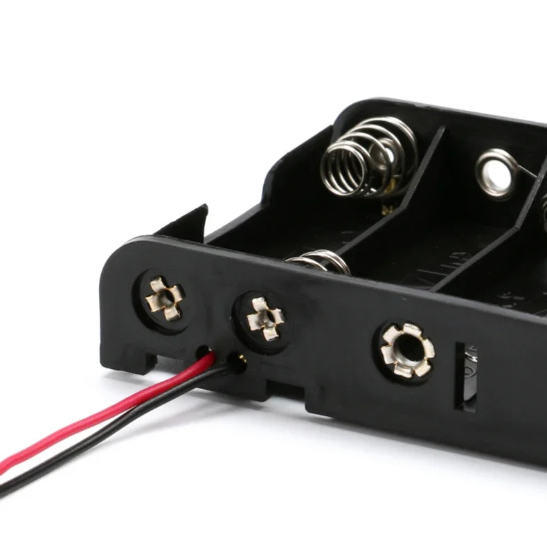 1X 2X 3X 4X AA Power Battery Storage Case Holder Socket DIY UM3 1.5V Dual AA LR6 Container Wt Lead Cables Switch Cover Optional