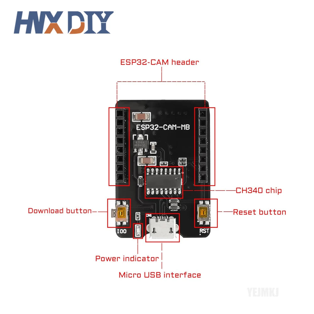 1-5PCS ESP32-CAM-MB WiFi Module Serial to WiFi ESP32 CAM Development Board 5V Bluetooth with OV3660 Camera Upgraded OV2640 DIY