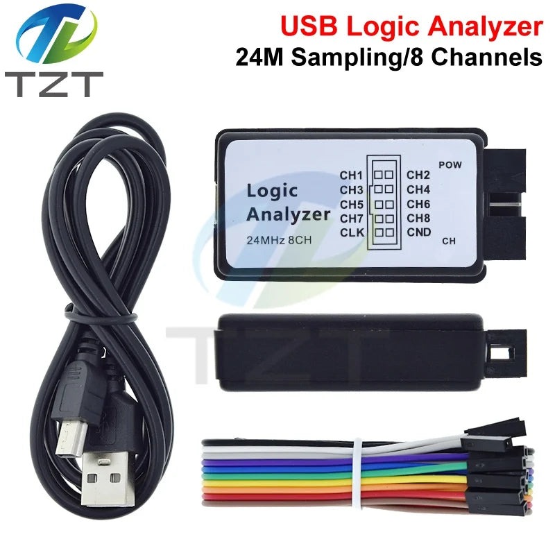 1/3PCS USB Logic Analyzer 24MHz 8 Channel 24M/seconds Logic Analyzer Debugger For ARM FPGA Logic Analyzer Logic 24M 8CH