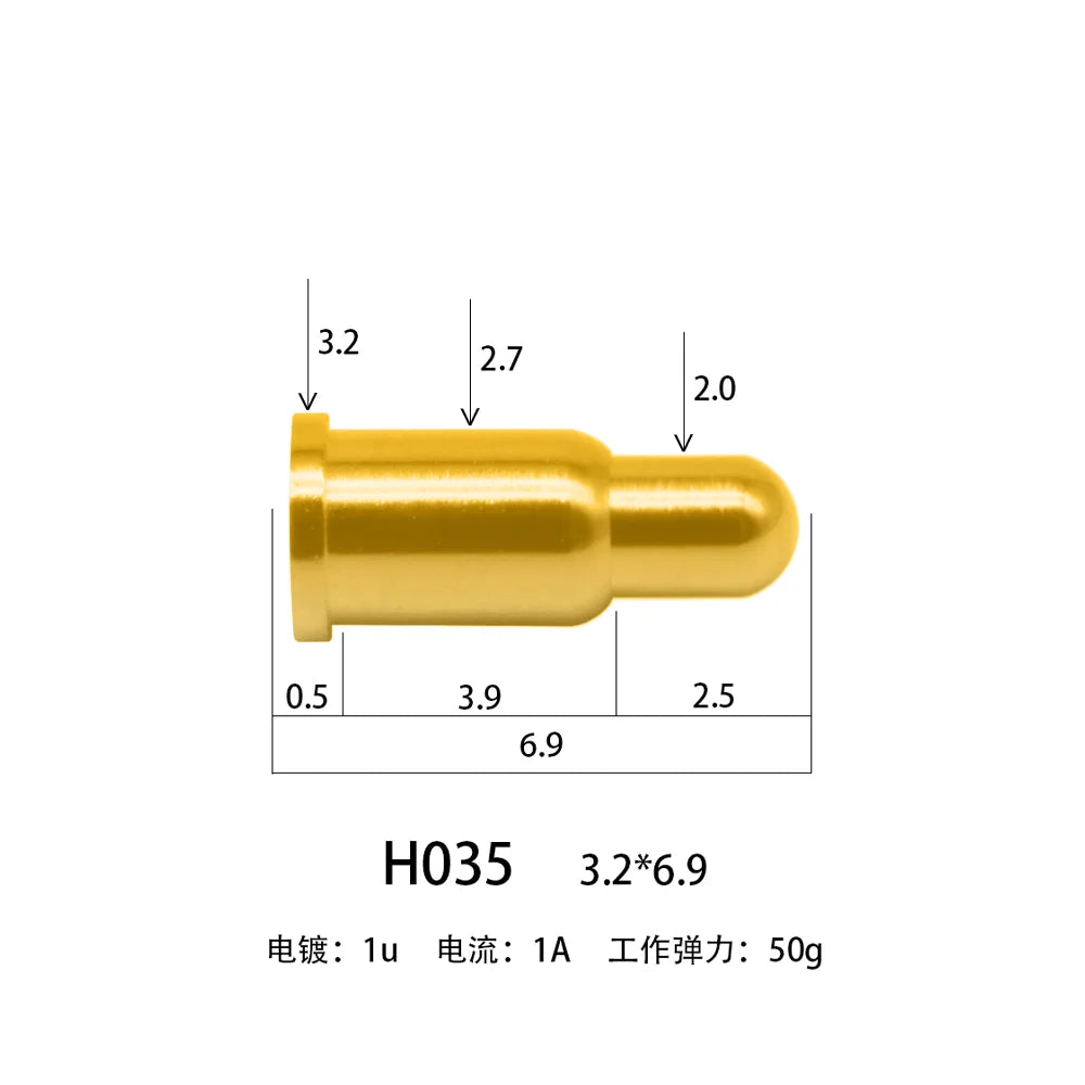 5pcs Pogo Pin Connector Pogopin Battery Spring Loaded Contact SMD Needle PCB 2 3 4 5 6 7 8 9 10 12 14 MM Test Probe H021 - H040