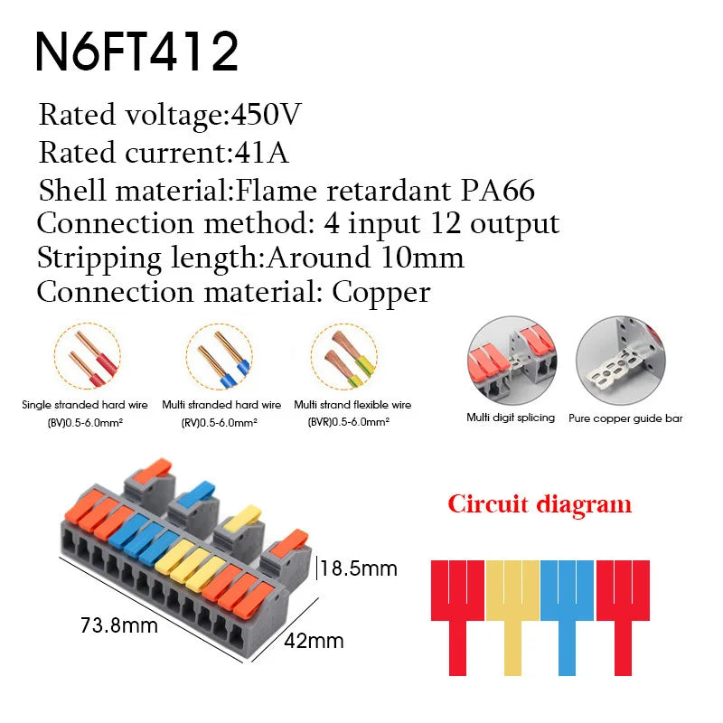1/5PCS Wire Connector Electrical Cable Led Connectors Mini Terminals Blocks Quick Wiring Push-in Docking Butt Electrician Tools