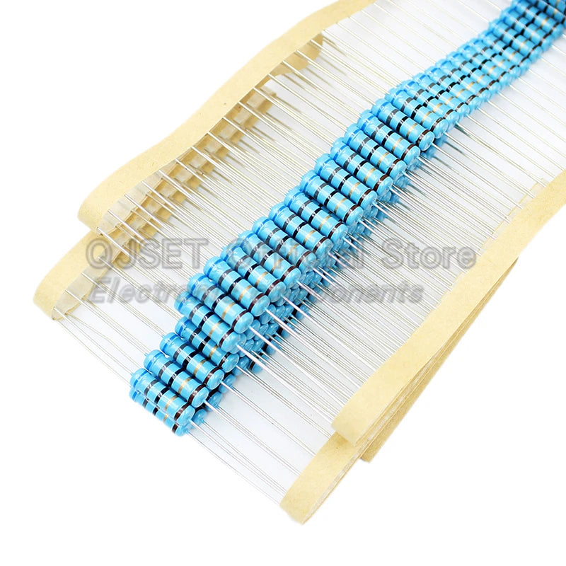 20pcs 2W Metal Film Resistors 1% 10 47 100 22 470 Ohm 1K 4.7K 10K 22k 47K 100k 200k 510k 470k 910k 1M Ohm 5 Color Ring Resistors