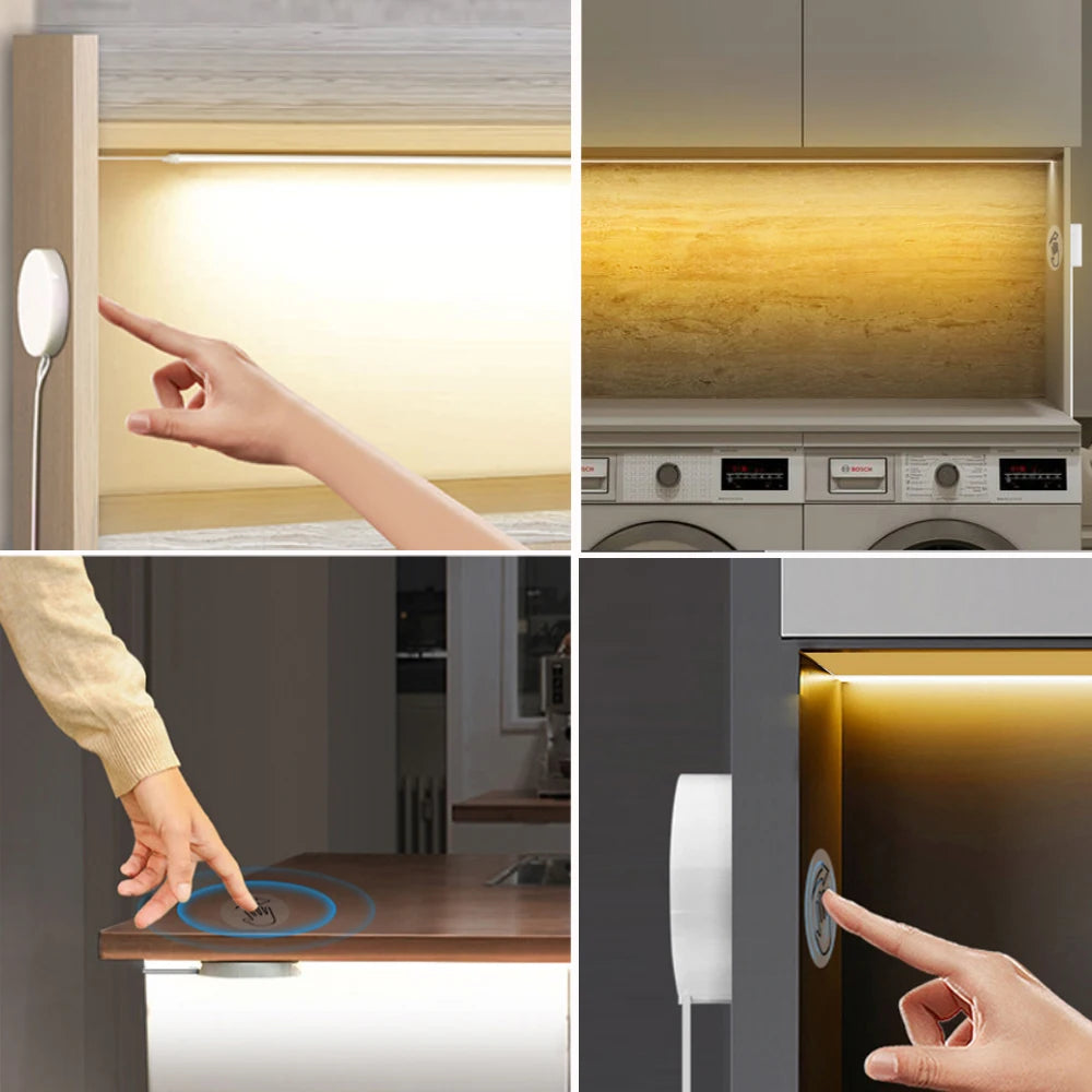 12V 24V Touch Dimmer COB LED Strip Light Hand Sweep Induction Switch US EU Power Kit Flex 320LEDs Tape Bedroom Kitchen Lighting