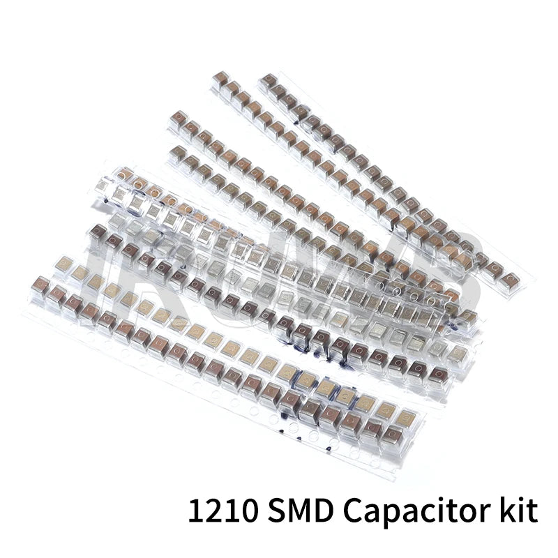 200PCS 0.1UF ~ 100UF 10 Kinds*20pcs Capacitors Pack 0.1UF 0.47UF 0.68UF 1UF 2.2UF 10UF 100UF Capacitor SMD 1210