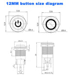 12 16 19 22mm waterproof metal button switch with connector LED lamp instant lock automotive engine power switch 6V 12V 24V 220V