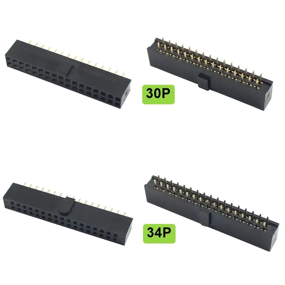 10pcs 2.54mm Pitch Female Header Strip 6/10/14/16/20/26/34/40/50 Pin Dual Straight DIP Polarizing Key Connector 6P 10P 40P 50P