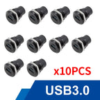 10Pcs Metal D‑Type Panel Mount Socket RJ45 CAT6 HDMI USB3.0 Straight Through Network Connector Module Round Panel Mount Adapter