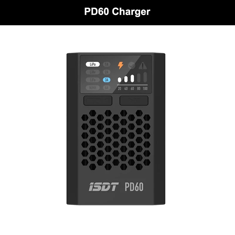 ISDT PD60 Smart Balance Charger 60W Type-C PD QC Fast Charger 1-4S LiPo LiFe LiHV NiMH RC Battery Charger