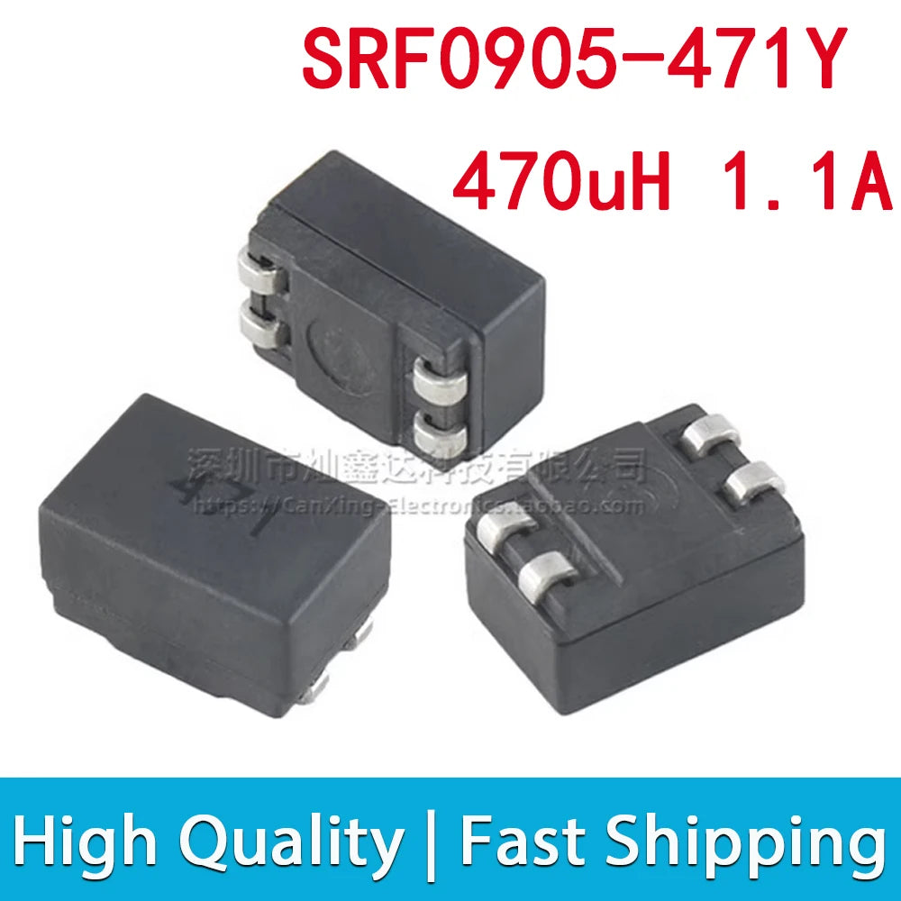 5pcs SRF0905 Common Mode Inductor Inductance Molding Choke Coil Power Filter SMD 10uH 25uH 50uH 250uH 470uH 500uH 1mH 2mH 4.7mH