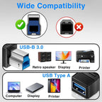 1-2PCS USB A to USB B Adapter High-Speed 5Gbps Type A 3.0 Female to Type B Male Power & Data Connector for Printer Scanner
