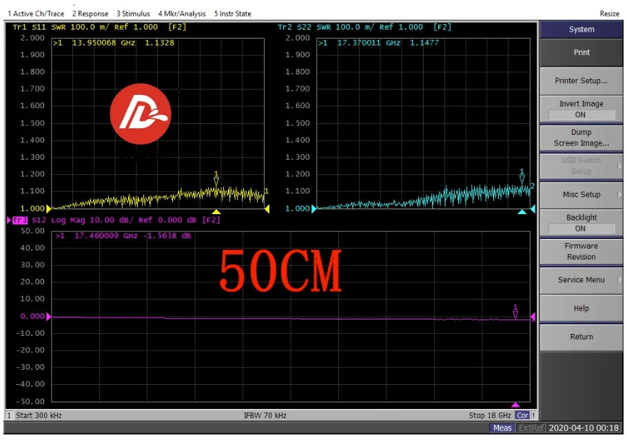SMA high-frequency test cable SS405 wire 18GHZ ultra flexible wire SMA connector test grade SMA male