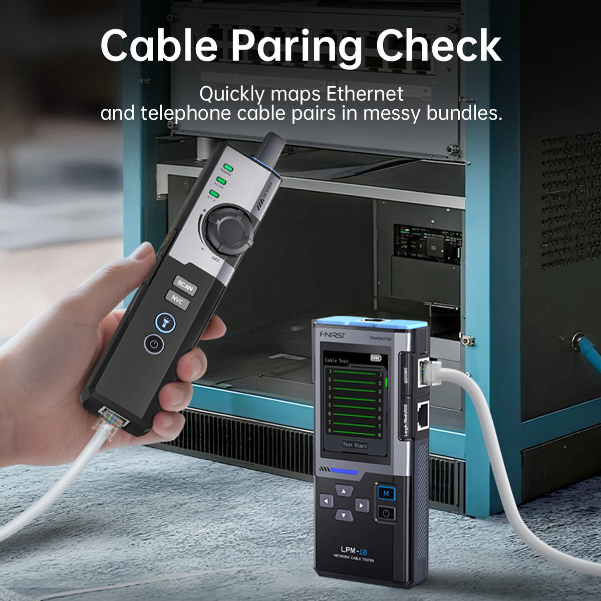 FNIRSI LPM-10A Intelligent Cable Finder RJ45/RJ11 Line Tester LAN Cable Tester Port Flash Anti-interference Network Repair Tool