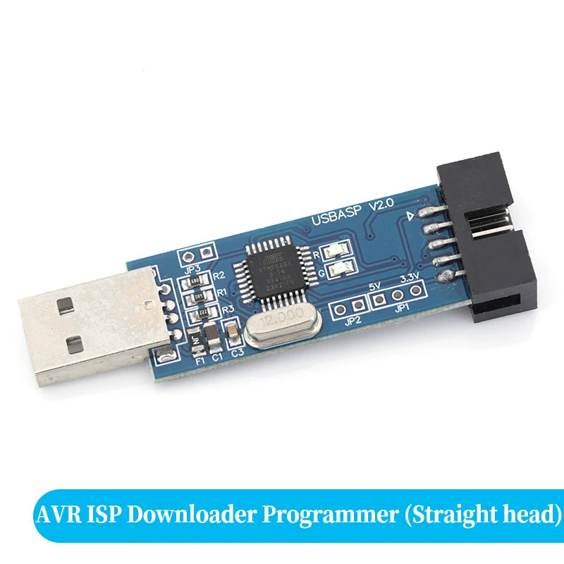 MGQH USBASP USBISP AVR Programmer USB ATMEGA8 ATMEGA128 ATtiny/CAN/PWM 10Pin Wire Module DIY + 10Pin To 6 Pin Adapter Board