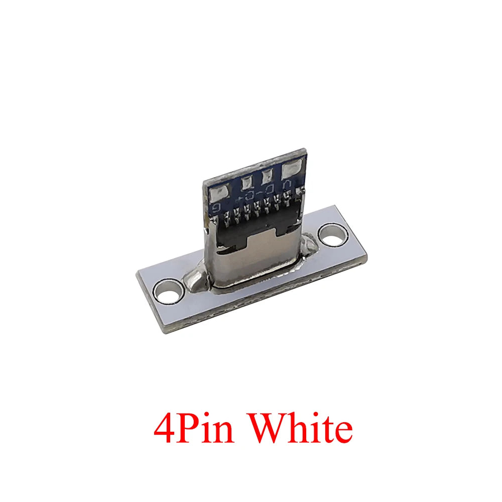 1/6/10Pcs USB Type C Female Connector with Fixing Plate 2P 4P 6 Pin DIY Repair Type-C USB Jack Socket Charging Port