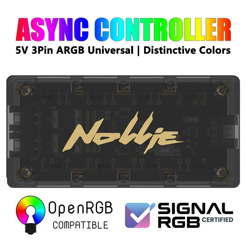 Nollie SignalRGB OpenRGB Universal Addressable 5V 3PIN ARGB Asynchronous Controller HUB For Computer PC Cooling Fans Light Strip