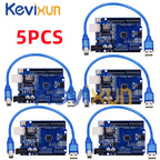1-10PCS UNO R3 CH340G MEGA328P Chip for Arduino UNO R3 + USB/TYPE-C CABLE ATMEGA328P-AU Development Board 16Mhz