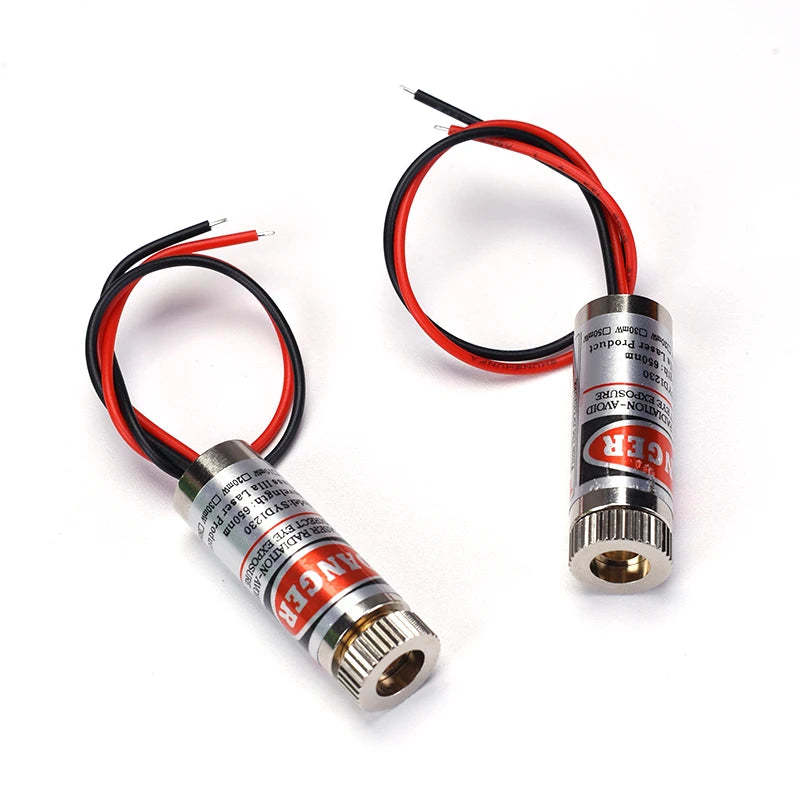10Pcs/1PC 650nm 5mW Laser Module Head Industrial Class Point/Line/Cross Focusable Glass Lens Adjustable Laser Diode for Industri