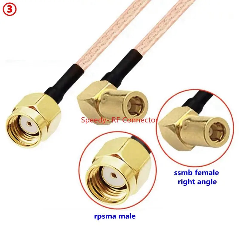 RG316 Coaxial Cable SSMB To SMA Male Female Connector RPSMA To SSMB Right Anlge Crimp for Extension Cable Low Loss Fast Delivery