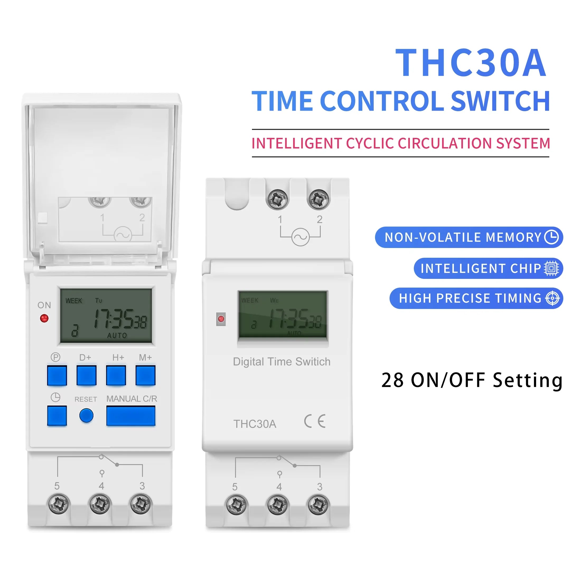 THC 15A /30A 220V Digital LCD Weekly Programmable Digital Timer Switch Time Relay