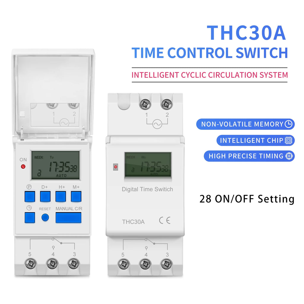 THC 15A /30A 220V Digital LCD Weekly Programmable Digital Timer Switch Time Relay