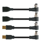 M12 to USB Cable Connector 4Pin 5 Pin A/D/B Code to USB Scanner Cable Industrial Camera USB to M12 Male Female Extension Line
