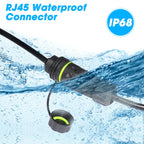1PC RJ45 8p8c Waterproof Connector, RJ45 Male to Female, Panel Mount Type, Zinc Alloy Body+PA66 Plastic+Copper Contact 250mm