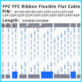 2PCS FPC FFC Ribbon Flexible Flat Cable 4/5/6/8/10/12/14/16/18/20/30/40Pin Pitch 0.5MM 1.0MM A-Type Wire Length 500MM/600MM