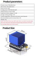 3D printer TMC2209 driver 256 subdivision silent printing replacement TMC2208 A4988 LV8729