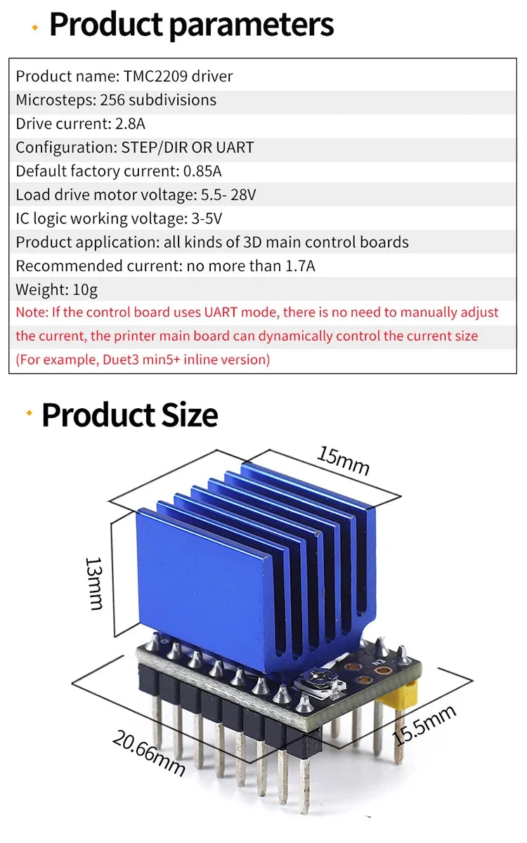 3D printer TMC2209 driver 256 subdivision silent printing replacement TMC2208 A4988 LV8729