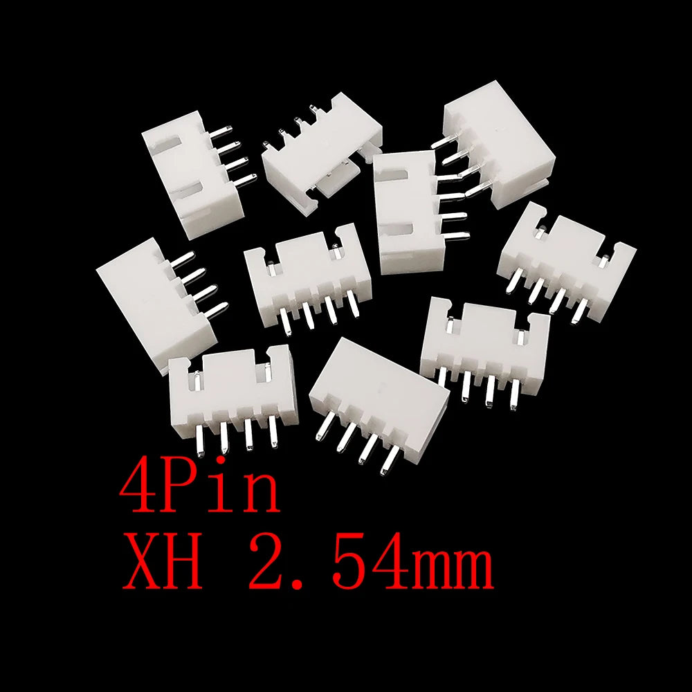 100Pcs JST XH 2.54mm Pitch 2/3/4/5 Pin Plastic Shell Male Plug Female Jack Socket Terminals Housing Wire Connector XH2.54 White